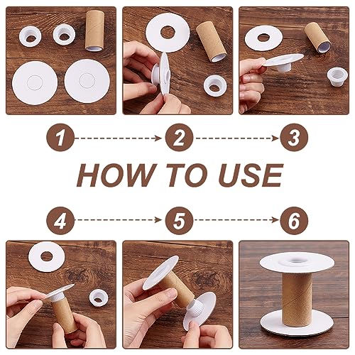 PH PandaHall 16 Sets Empty Paper Thread Spools, Wire Weaving Bobbins Paper Sewing Spools Detachable Thread Ribbon Holder for Yarn Cord Embroidery Sewing DIY Arts Crafts, 50mm/1.97" - size: 50mm/1.97"