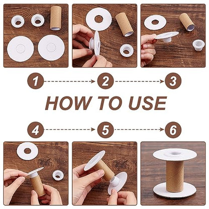 PH PandaHall 16 Sets Empty Paper Thread Spools, Wire Weaving Bobbins Paper Sewing Spools Detachable Thread Ribbon Holder for Yarn Cord Embroidery Sewing DIY Arts Crafts, 50mm/1.97" - size: 50mm/1.97"