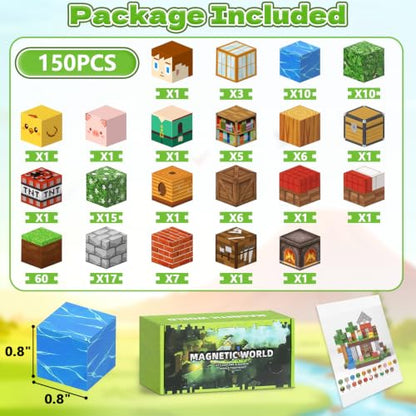 150PCS Magnetic Blocks - 0.8" Magnetic Building Blocks for Kids - style: 150Pcs