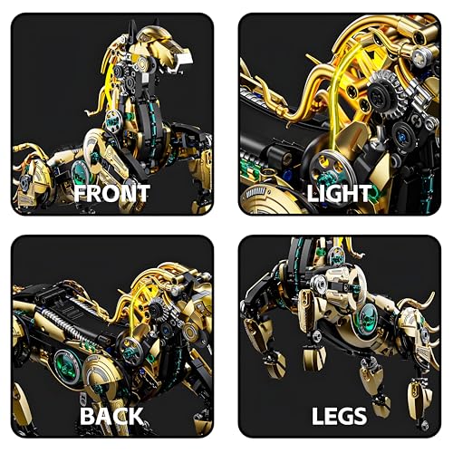 CSNRHG Mechanical Horse Building Block Set Build & Pose with Movable Legs – Engaging DIY Model Kit for Kids and Teens - color: Mechanical Horse