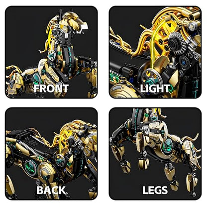 CSNRHG Mechanical Horse Building Block Set Build & Pose with Movable Legs - color: Mechanical Horse With Motor