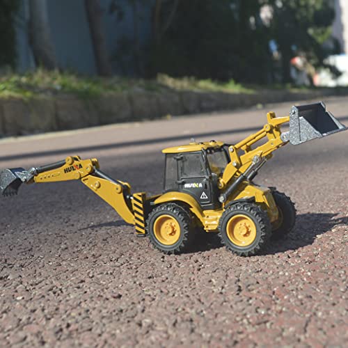 Ailejia Die-cast Backhoe Loader Excavator Truck Toys Heavy Duty Wheeled 1/50 Metal Engineering Vehicle Construction Tractor Model Toy for Boys (Backhoe) - color: Backhoe
