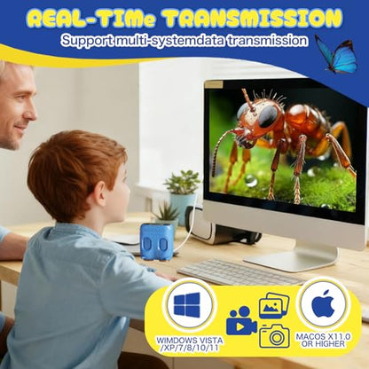 2 in 1 Microscope and Telescope, 4K 2.0" Screen, 1000X Microscope for Kids