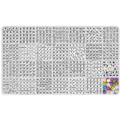 YMSDZHL Alphabet Beads A-Z 1200+Pcs Letter Beads, Acrylic 4x7mm Round Letter Bead Kits,Black Digit and Colorful Smile Bead for Bracelets Necklaces DIY Jewelry Making (Square White,1200+PCS) - color: Square White