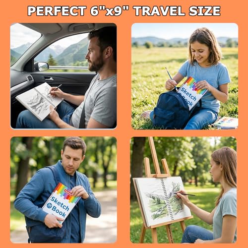6" x 9" Sketch Pad for Kids, 3-Pack 50 Sheets Sketch Book Drawing Pad - size: 6" x 9"(Pack of 3)