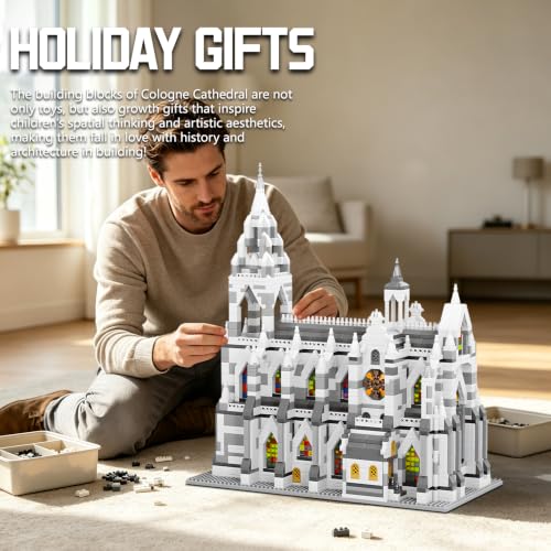 Miniature Building Blocks Cologne Cathedral Model Set (3598 Pieces) - Building Toys, Suitable for Adults as Gifts - style: Cologne Cathedral Model