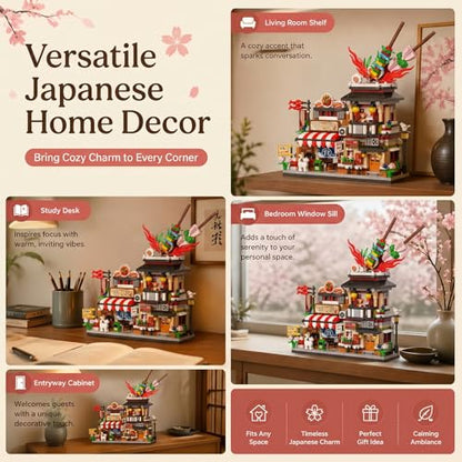 JYLWSMHMU Japanese Yakitori House Building Blocks Set Mini Street View Izakaya Construction Kit Unique Collectible Display Model and Creative Gift Idea - color: Japanese Yakitori House