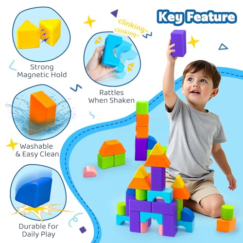 Pairez Toys Magnetic Building Blocks, Magnetic Blocks for Kids Ages 4-8 - color: 37 Pieces