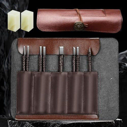 BAIQI Tungsten Steel 8 Pcs Hand Carve Tool Kit for Enthusiast to Engrave Soft Limestone and SlateStone Alabaster Wood Soap Stone Seal Sculpture DIY Craft (10 PCS Carve Tool Set)