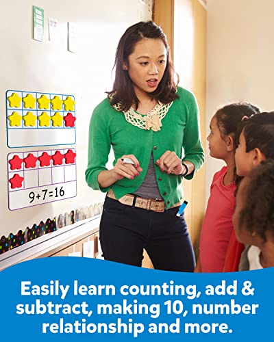 Coogam Magnetic Ten-Frame Set, Math Manipulative EVA Number Counting Games, Montessori Educational Toy Gift for Kindergarten Classroom Kids 3 4 5 Year Old - style: five-pointed star