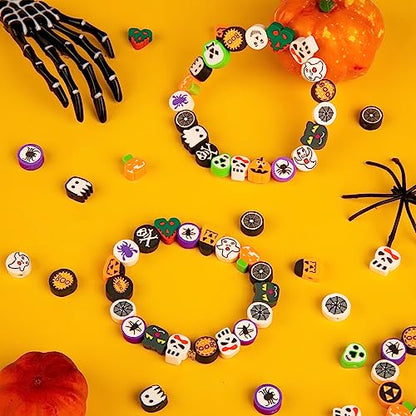 400 Pcs Halloween Polymer Clay Beads, Mixed Heishi Spacer Beads Supplies - color: Halloween-400