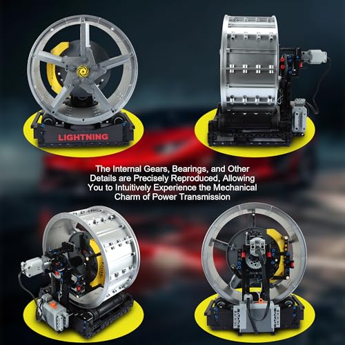 Motorized LED Race Car Wheel Hub Building Set 360°Rotate 578PCS Age 8+ - style: T2022