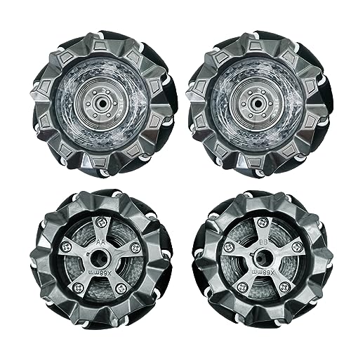 DIY Mecanum Wheel Robot Kit Parts 4WD Omnidirectional Wheels Smart Robot Car Chassis Kit Robotics Accessory for Adult Age 15+ (4Pcs Wheels and 4Pcs TT Motor)