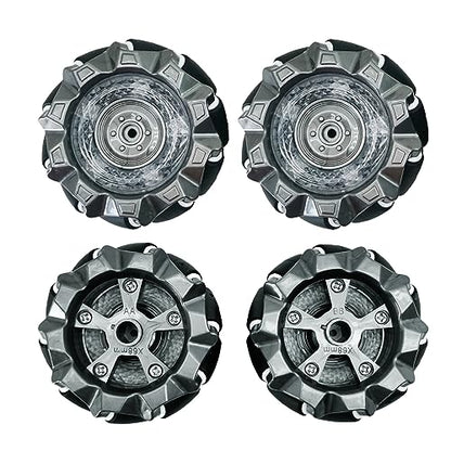 DIY Mecanum Wheel Robot Kit Parts 4WD Omnidirectional Wheels Smart Robot Car Chassis Kit Robotics Accessory for Adult Age 15+ (4Pcs Wheels and 4Pcs TT Motor)