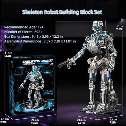 Mechanical Skeleton Robot Building Blocks Set, 3D Robotic Model Kit - color: Skeleton