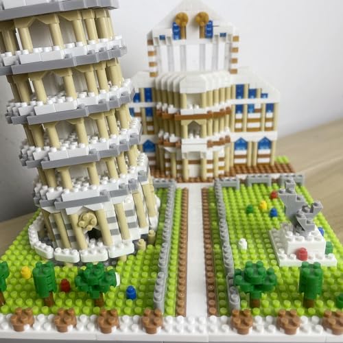 3D Leaning Tower of Pisa Micro Blocks Set Landmark Architecture Model