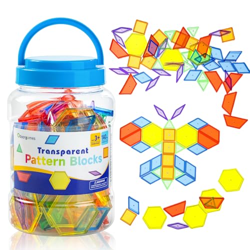 140 Pcs Translucent Pattern Blocks - Light Table Manipulatives - color: Translucent Pattern Blooks