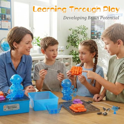 STEM Educational Toy Science Kits for Kids, Electric Bubble Machine, DIY Circuit Connections, Educational Fun Toy Gift for Children Boys Girls Ages 3 4 5 6 7 8 9 10 11 12 - color: Blue