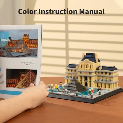 Oichy Louvre Museum Building Blocks Paris Iconic Architecture Building Set - color: Louvre Museum Set