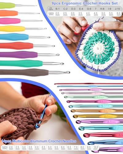 Aeelike Crochet Kits for Beginners Adults Kid, Complete Crochet Set, Pink - color: Pink
