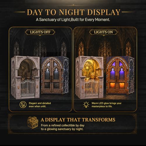 MiniCity 2-Piece Book Nook Kit Set, Miniature Dollhouse Kit for Beginner - color: Notre-dame Bacilica & St. Charles Church