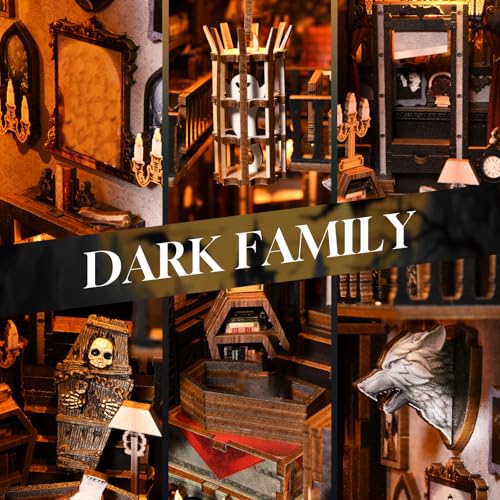 Book Nook Kit, Book Nook Kits for Adults DIY Booknook Model Build - color: Dark Family