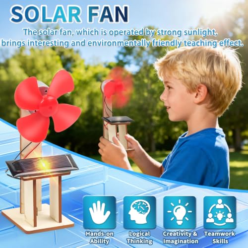 6 Set Solar Fan STEM Kits for Kids Ages 6-12, Science Kits for Classroom