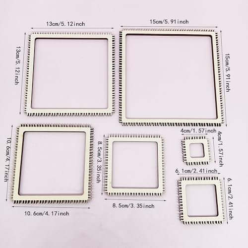 alinacutle 1 Set Weaving Loom Kit Small Weaving Loom for Beginners Wooden DIY with Wooden Stick (Square Weaving Loom Kit) - color: Square Weaving Loom Kit