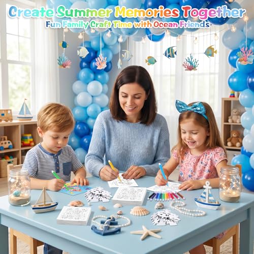 Fennoral 24 Pack DIY Coloring 0cean Animal Jigsaw Puzzle Craft Kit for Kids - color: Under The Sea