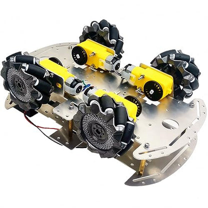 DIY Mecanum Wheel Robot Kit Parts 4WD Omnidirectional Wheels Smart Robot Car Chassis Kit Robotics Accessory for Adult Age 15+ (4Pcs Wheels and 4Pcs TT Motor)