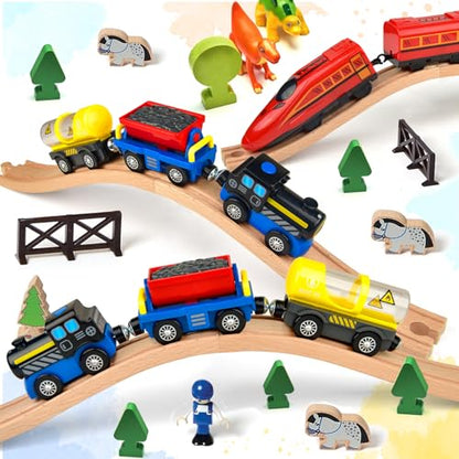 6 Pieces Ascending Wood Train Tracks Wood Train Tracks Expansion Compatible with Most Train Tracks Wood Train Track Connectors for Girls Boys Birthdays (6 PCS, Ascending) - color: 6pack