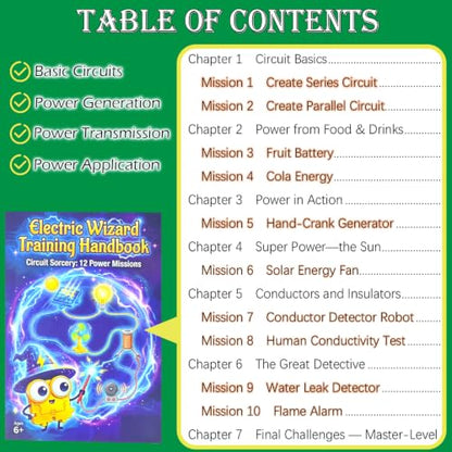 Circuit Sorcery Electric STEM Science Kit for Kids - 12 Power Missions Electricity & Electronics Experiments Lab - Energy Exploration Toy Kit for Boys & Girls - Educational Gift Ages 6+