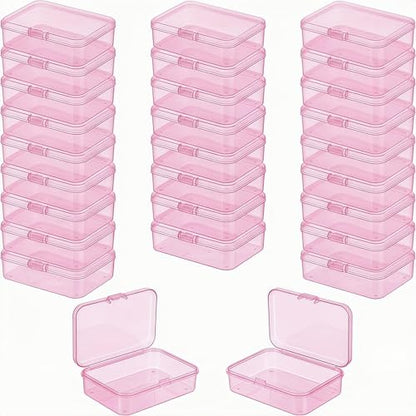 LJY 28 Pink Plastic Boxes, 3.3 x 2.2 x 1 in for Beads - color: Pink, size: 3.3 x 2.2 x 1 inch