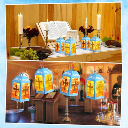 Simgoing 12 Sets Jesus is The Light Sunday School Lantern Crafts - style: Jesus
