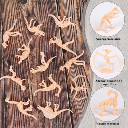 FOIMAS 60 Pack Dinosaur Fossil Skeletons Figurine Plastic Figures Dinosaur Skeleton for Dino Sand Dig Science Party Favor Decoration