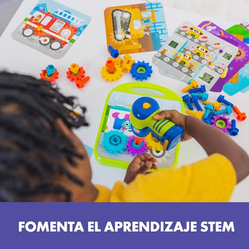 Educational Insights Design & Drill Gears Workshop - Kids Drill Set for Toddlers 3-5, Take Apart STEM Construction Toys for Kids, Toy Tool Set with Working Power Tools, Creative Engineering Sets