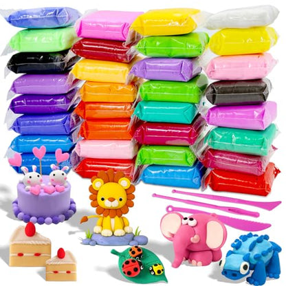 MuseLuxe Air Dry Clay - 32 Colors Modeling Clay Kit with 3 Sculpting Tools - color: 32 Colors
