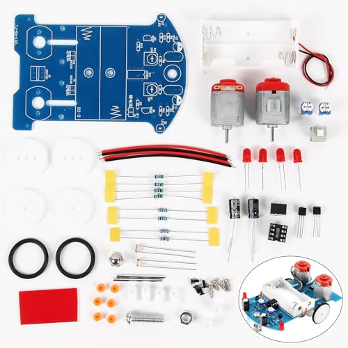 DIY Electronic Kit Car Automatic Induction Intelligent Tracking Line Car Patrol Smart Robot Practice Kits Fun Experiment Teaching Practice Circuit Board - color: D2-4
