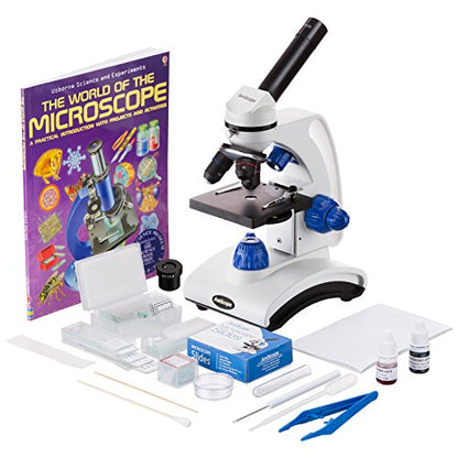 AmScope M162C-2L-PB10-WM-SP14-50P100S 1000X Microscope Kit