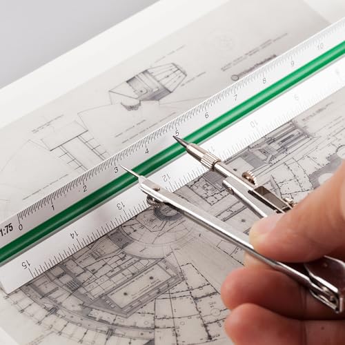 Mr. Pen- Architectural Scale Ruler, 12 Inch, 3 pcs - color: Black & Silver, size: 3 Pack