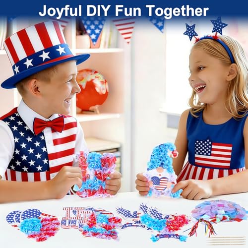 Fennoral 24 Pack 4th of July Craft Kit for Kids - color: 4th of July
