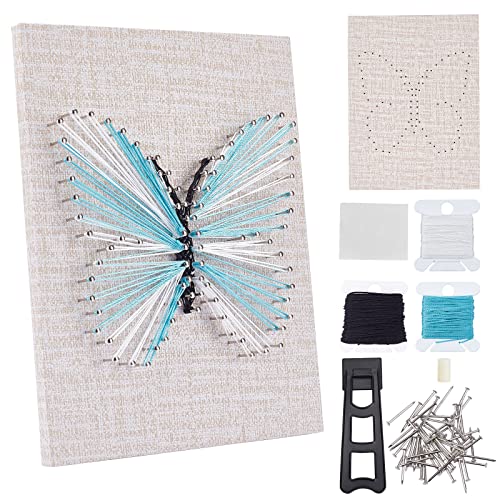 WEBEEDY DIY 3D String Art Kit for Adults Beginners, Butterfly Craft Kit, Include All Necessary Accessories and Frame, Christmas Home Wall Decorations Unique Gift - color: Butterfly