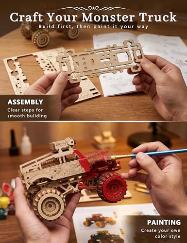 BOOZUU 3D Wooden Monster Truck Puzzle for Adults