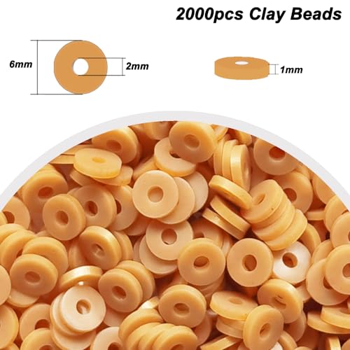 Gold Clay Beads for Bracelets Jewelry Making - color: Gold Clay Beads