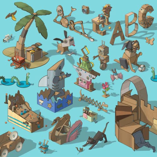 Makedo Explore | Safe Cardboard Construction Tool Kit for Kids, 50 Pieces