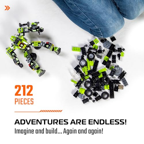 JITTERYGIT Mech Buildable Robot Glow in The Dark STEM Action Figure Toy Set, Cool Space Super Hero Christmas Birthday Gift, Xmas 3 in 1 Present DIY for Boys, Girls, Teen 6 7 8 9 10 Year Olds - style: Verdant Green - Cliffsling