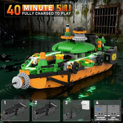 STEM Robot Building Toys for Kids 6-12, 5in1 App & Remote Control STEM Tractor Frog Robot Building Kits, 732PCS DIY Educational Construction Building Block Set for Kid, Erector Set Gift for Boys Girls