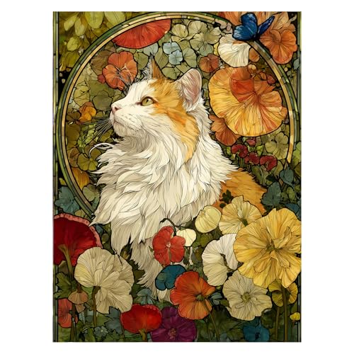 AUKELHJ Cat Diamond Art Kits for Adults, Diamond Painting, 12x16 Inch - color: 11-Cat, size: 12X16 inch