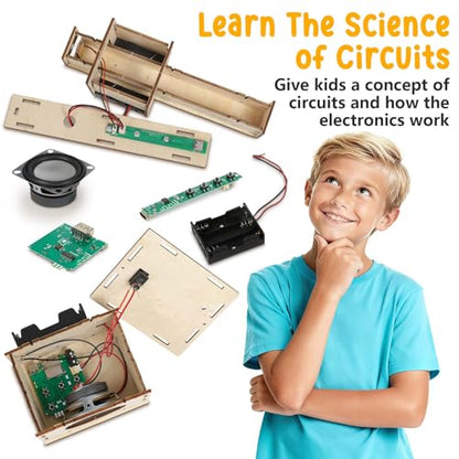 Stem Projects Karaoke Machine Toys for Boys Age 8-12 12-14 Science Kit Building Own Bluetooth Speaker & Microphone DIY Electronics Kit for Kids Kid 9-12 Boy Toys Birthday Gift 8 9 10 11 13 Teen Girl