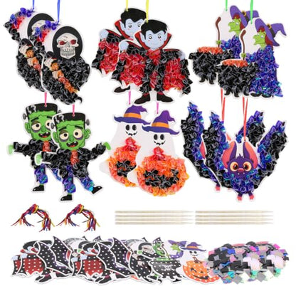 Fennoral 24 Pack Halloween Poke in Art Craft Kit for Kids - color: 24 Halloween